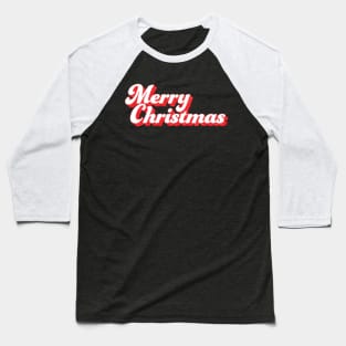 Rough Vintage Merry Christmas Design Baseball T-Shirt